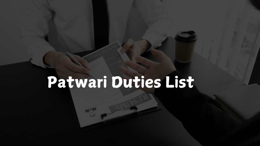 Patwari Duties List